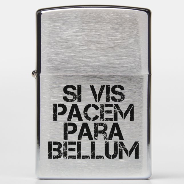 Si Vis Pacem Para Bellum Zippo Lighter (Front)
