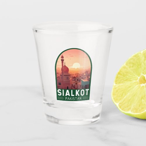 Sialkot Pakistan Travel Art Vintage Shot Glass