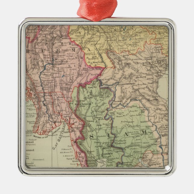 Siam, Burma and Anam Metal Ornament (Front)