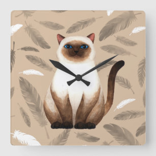 Siam cat Wall Clock