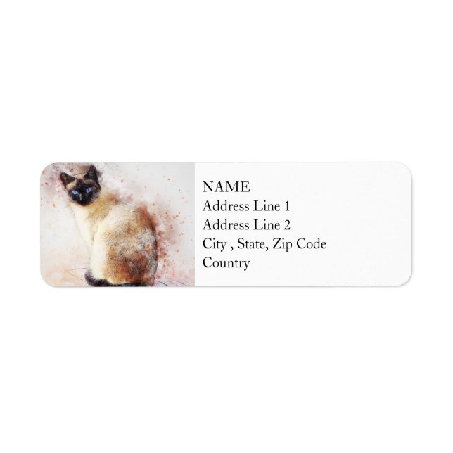 Siamese | Abstract | Watercolor Label (Front)