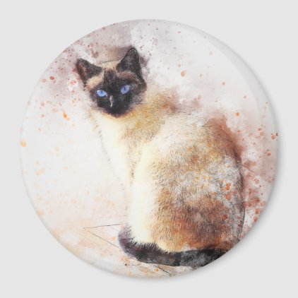 Siamese | Abstract | Watercolor Magnet