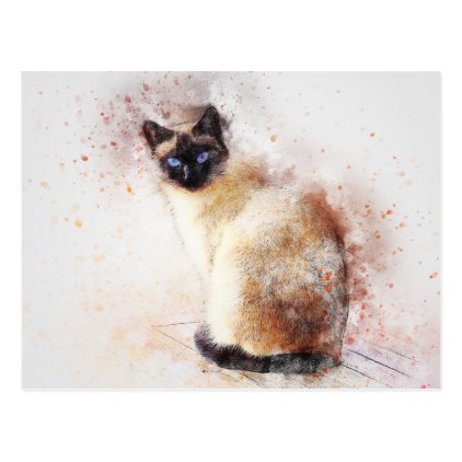 Siamese | Abstract | Watercolor Postcard