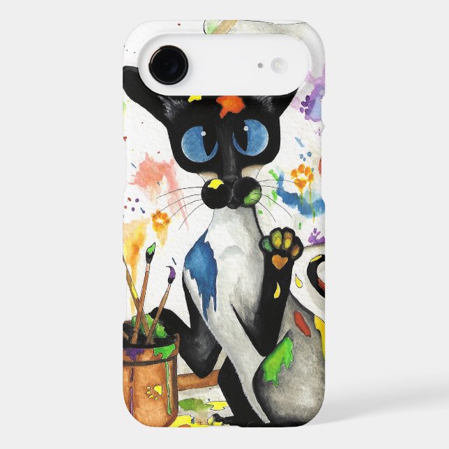 Siamese Artist Cat Art by Bihrle Case-Mate iPhone Case (Back)
