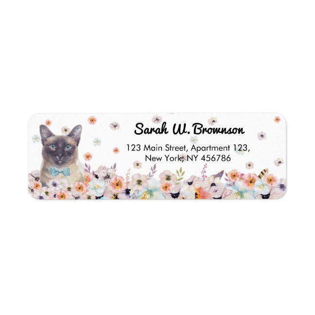 Siamese Black Face Cat Label