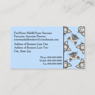 Siamese Blue Eyed Cat Faces Graphic Art Pattern Business Card