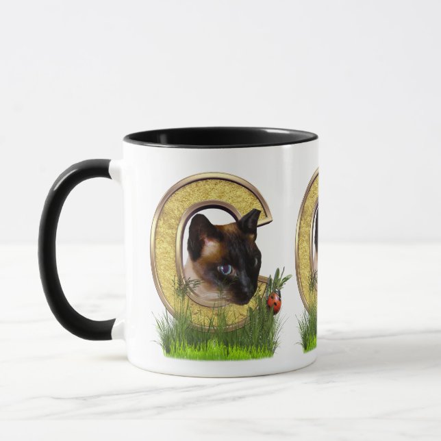Siamese-Capital-Monogram letter C Mug (Left)