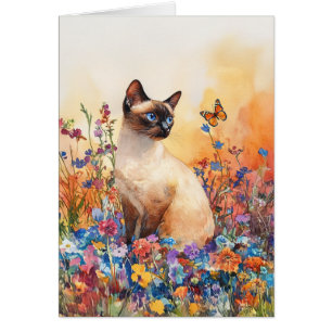 Siamese Cat 1 - 5" x 7" Art Card