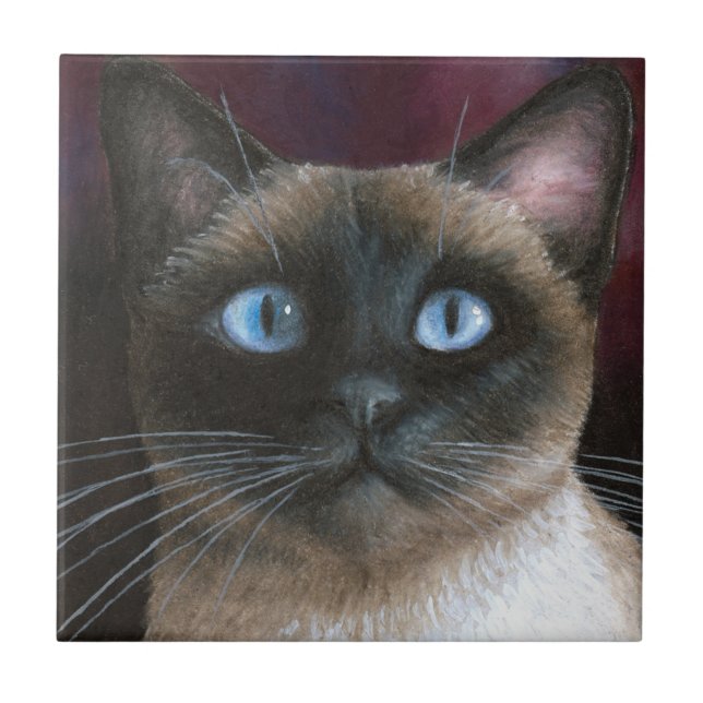 Siamese Cat 548 Ceramic Tile (Front)