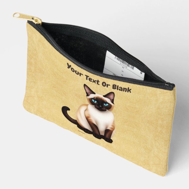 Siamese Cat Accessory Pouch (Open)
