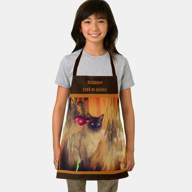 Siamese Cat Animal Art Personalized Apron (Insitu)