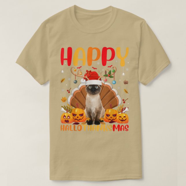 Siamese Cat Animal Lover Happy Siamese Cat HelloTh T-Shirt (Design Front)