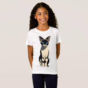 Siamese Cat Art Blue-Eyed Cat Lover Children's T-Shirt