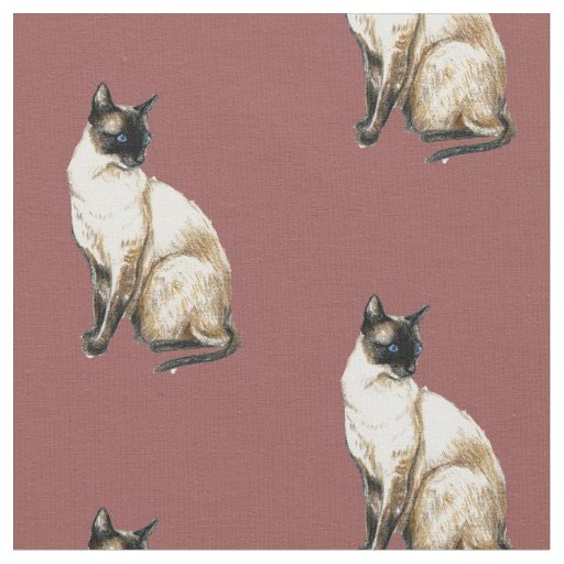 Siamese Cat Art Fabric