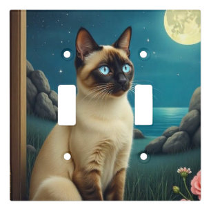 Siamese Cat Art Light Switch Cover