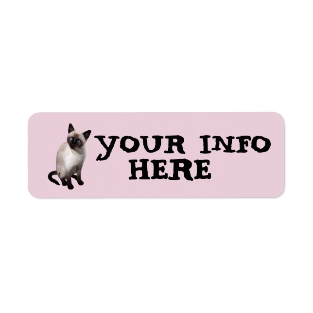 SIAMESE  CAT ART RETURN ADDRESS LABELS (Front)