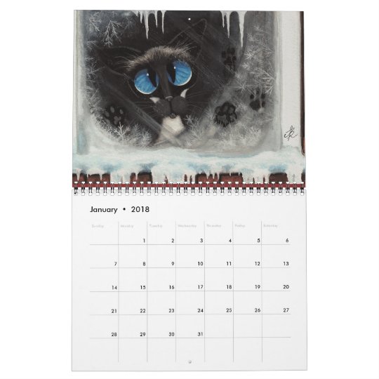 Siamese Cat Artwork by AmyLyn Bihrle Calendar