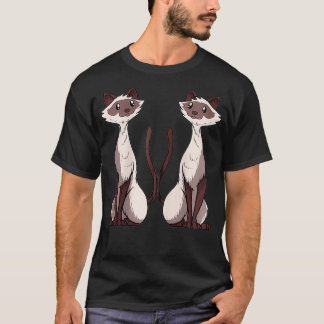 Siamese Cat Artwork Two Siamese Cat Love Zip T-Shirt