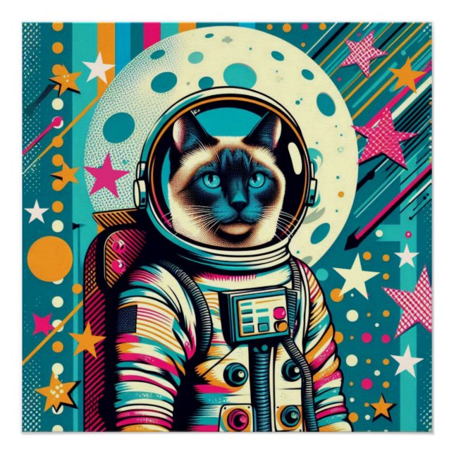 SIAMESE CAT-ASTRONAUT 2 POSTER (Front)