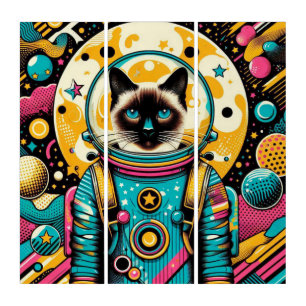 SIAMESE CAT-ASTRONAUT TRIPTYCH