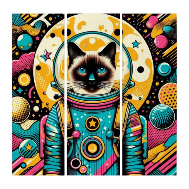 SIAMESE CAT-ASTRONAUT TRIPTYCH (Front)
