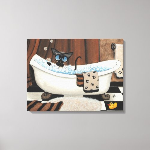 Siamese Cat Bathroom ArT by BiHrLe Canvas Print