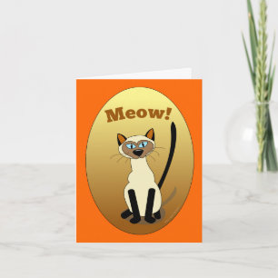 Siamese Cat Birthday Card