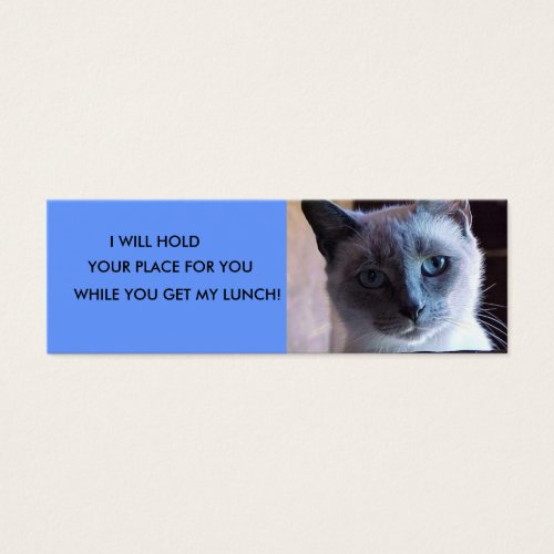 Siamese Cat Bookmark Business Card Template
