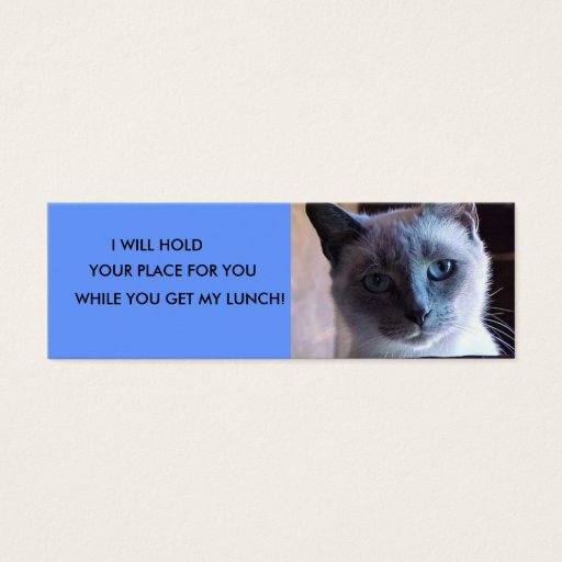 Customizable Siamese Cat Bookmark Business Card Template