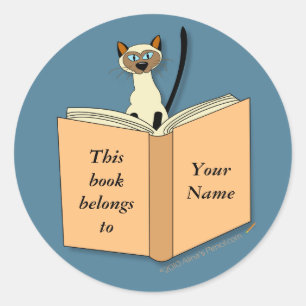 Siamese Cat Bookplate Template