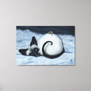Siamese Cat by BihrLe Canvas Art Print
