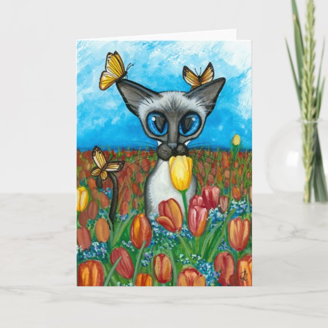 Siamese Cat by Bihrle Card (Front)