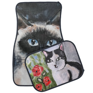 Siamese cat car floor mat