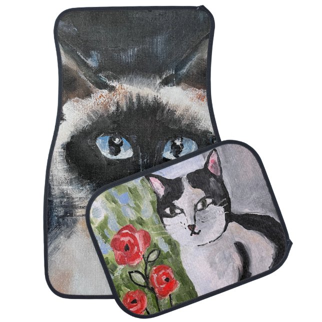 Siamese cat car floor mat (Set)