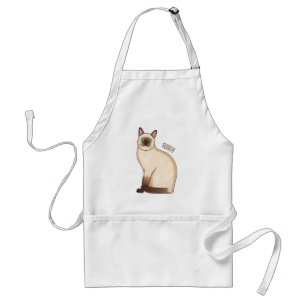 Siamese cat cartoon illustration adult apron