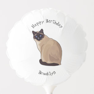 Siamese cat cartoon illustration balloon