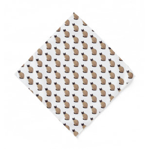 Siamese cat cartoon illustration bandana