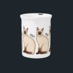 Siamese cat cartoon illustration beverage pitcher<br><div class="desc">Siamese cat cartoon illustration</div>