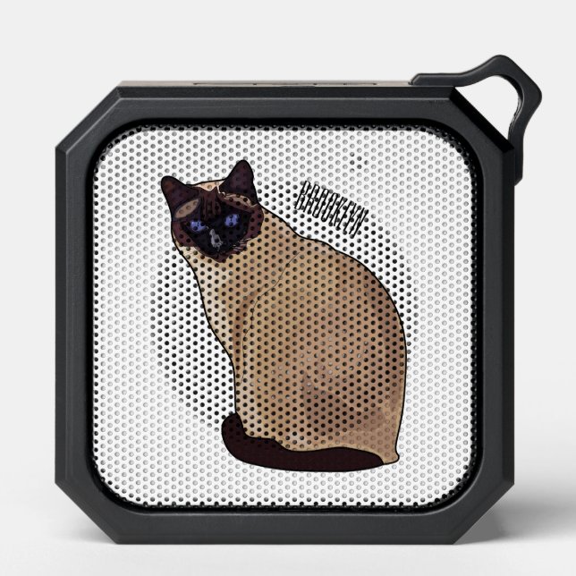 Siamese cat cartoon illustration  bluetooth speaker (Front)