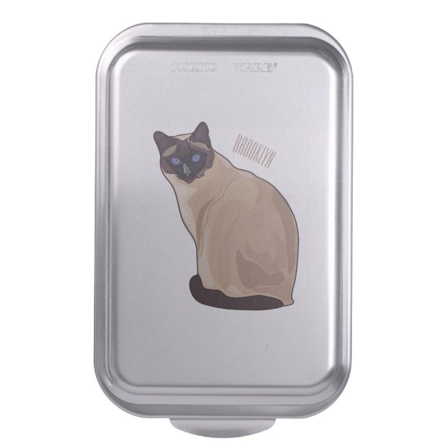 Siamese cat cartoon illustration  cake pan (Front Vertical)