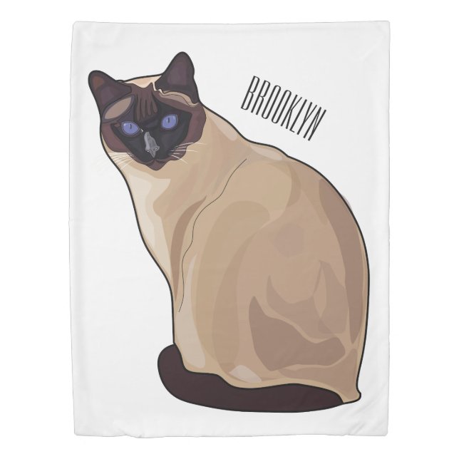 Siamese cat cartoon illustration  duvet cover (Front)
