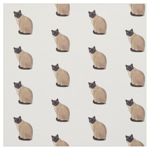 Siamese cat cartoon illustration  fabric