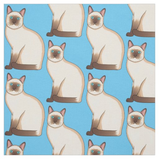 Siamese cat cartoon illustration fabric