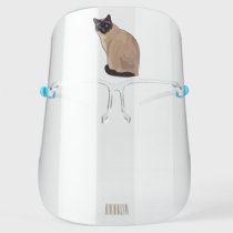 Siamese cat cartoon illustration face shield