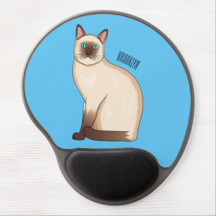 Siamese cat cartoon illustration gel mouse pad