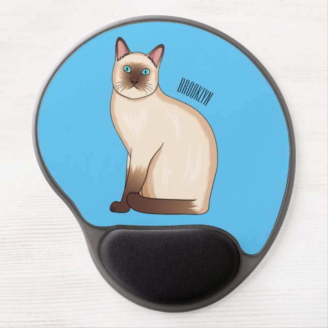 Siamese cat cartoon illustration gel mouse pad (Front)