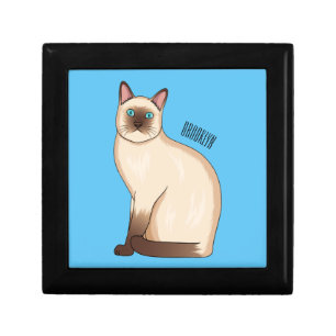 Siamese cat cartoon illustration gift box