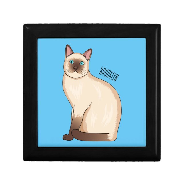 Siamese cat cartoon illustration gift box (Front)