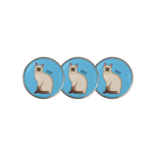 Siamese cat cartoon illustration  golf ball marker