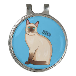 Siamese cat cartoon illustration  golf hat clip